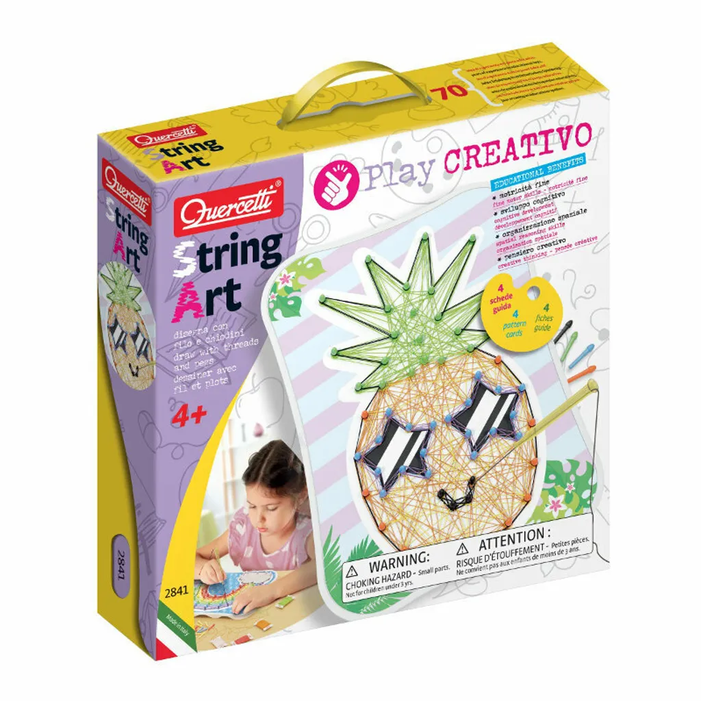 String Art Fancy Quercetti Jeu Éducatif avec Plots et Fils Colorés