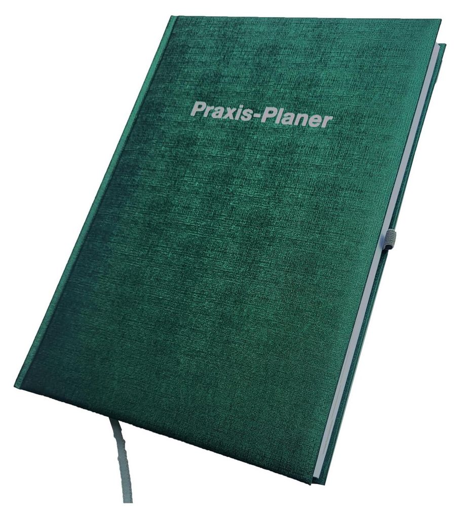 2027 ADINA Praxis-Planer A4 1 Tag auf 1 Seite grün-metallic Produktbild 