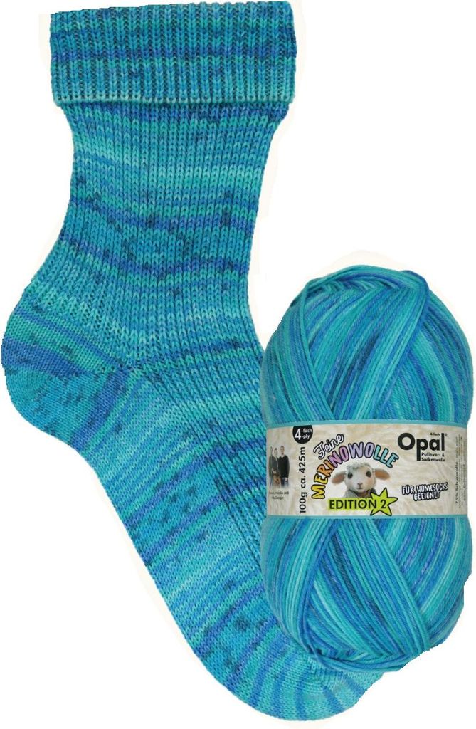 Opal Feine Wolle Edition 2 4-fach Strickgarn 75% Wolle (superwash) 25% Polyamid 100g/425 m 11633 weich