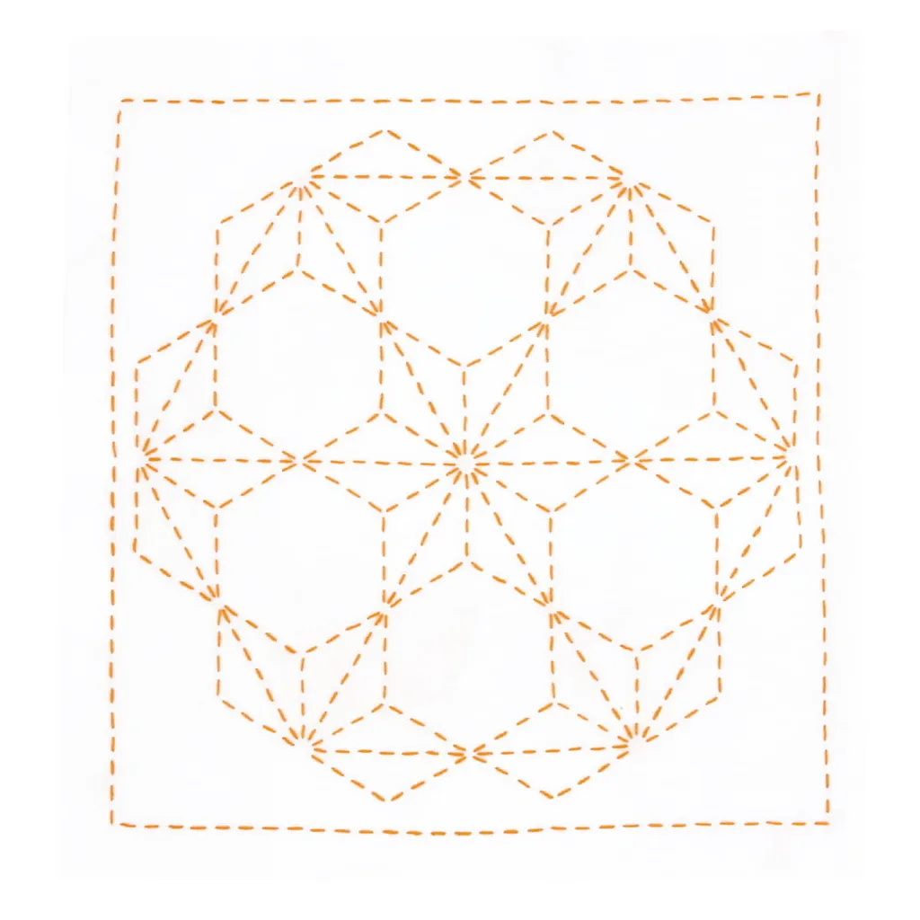 Offerta Kit Sashiko Olympus Tobi-Asanoha 34x34cm - Ricamo Pratico