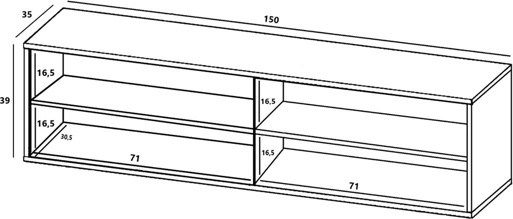 TV-Wandschrank TV-Schrank Fernsehschrank Apollo 2 Viertürig Produktbild 6