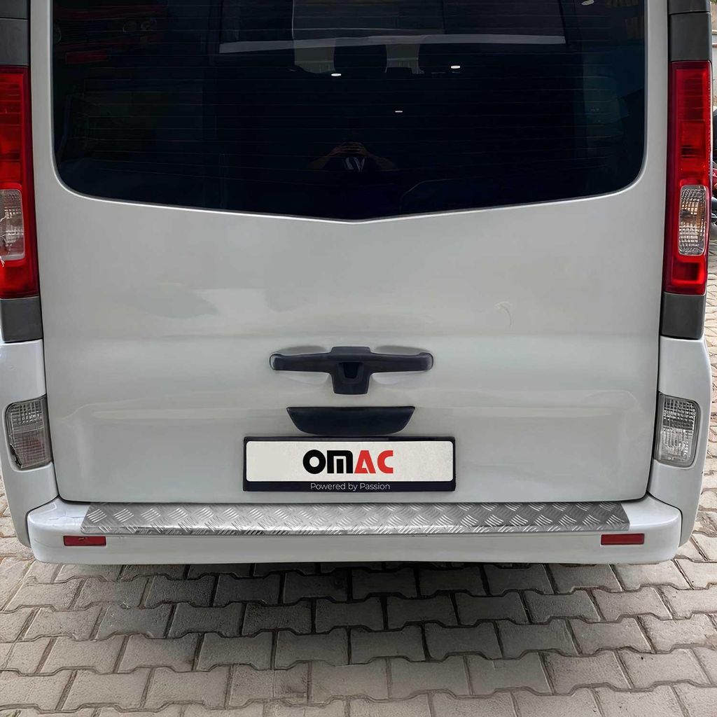 Ladekantenschutz Stoßstangenschutz für Opel Vivaro 2 2001-2014 Aluminium Silber