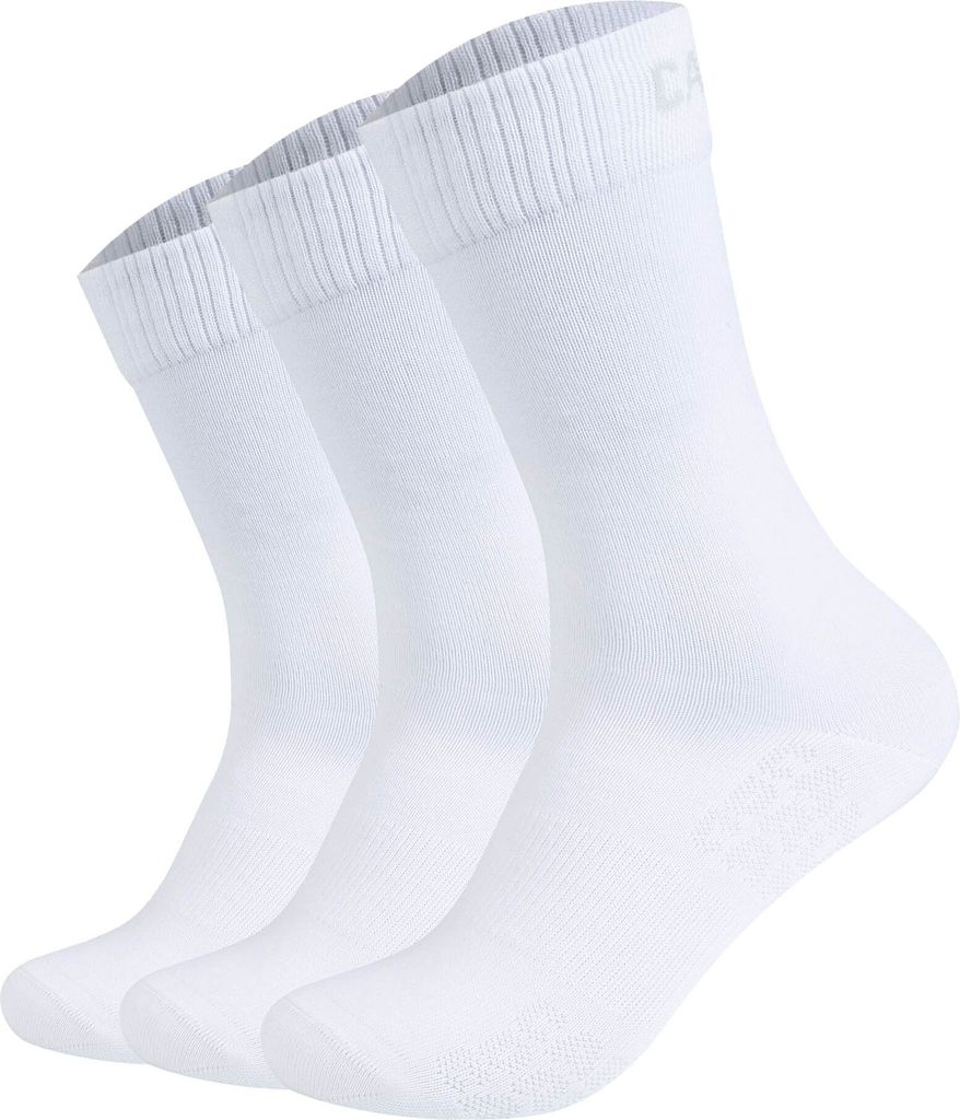 CAMP DAVID Herren Socken, 3er Pack - Action-Mesh Socks 3P, Logo, Baumwoll-Mix Weiß 39-42