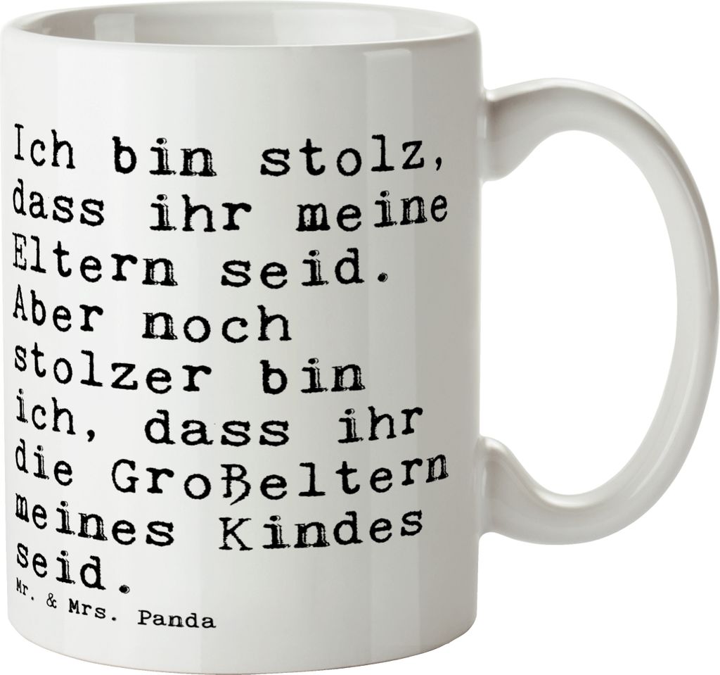 Mr. & Mrs. Panda Kaffeetasse Ich bin stolz, dass... - Weiß - Geschenk, Enkel Geburt, stolz, Sprüche, Tasse, keramik, Enkelin, mit Motiv, Oma Opa,...