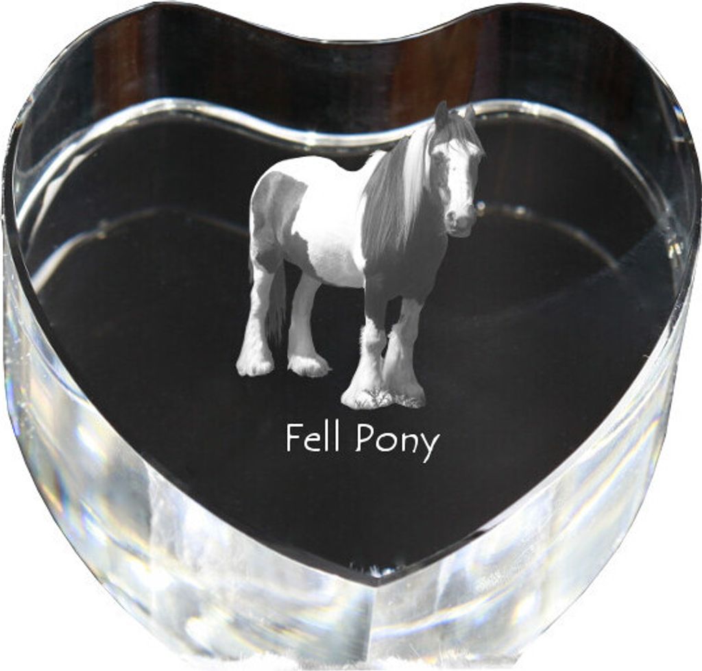 Fellpony - Pferdefoto im Kristall, Kristallherz, einzigartiger Bilderrahmen der Marke Art-Dog