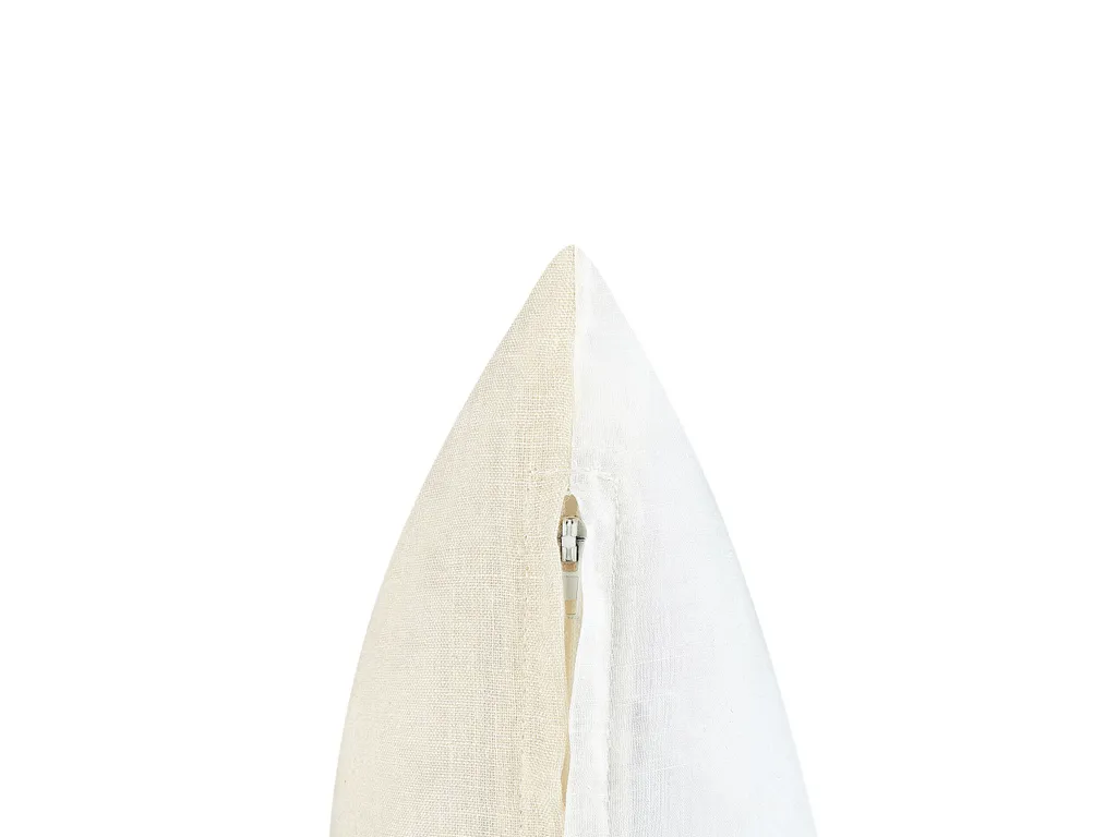 Coussin en Lin 50x50 Blanc Mindala - Lot de 2 avec Finition Invisible