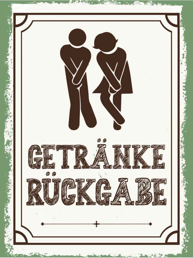 vianmo Holzschild 40x30 cm Getränke Rückgabe grün Warnschild Hinweisschild