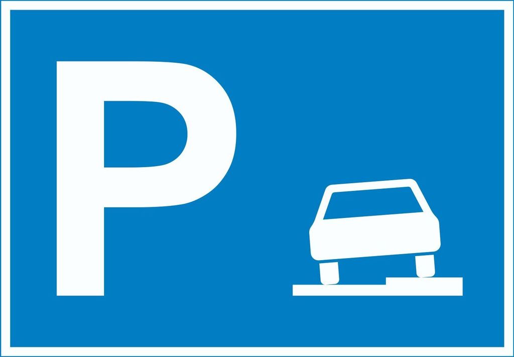 Gehweg Parkplatz Schild waagerecht A4 (210x297mm)