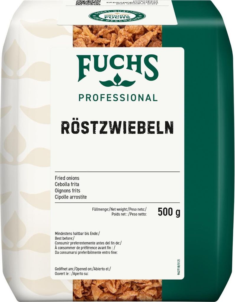 Fuchs Röstzwiebeln knusprig aromatischer Geschmack Packung Produktbild 