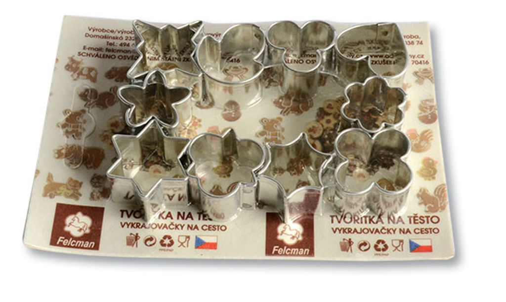 Set Ausstechformen - mini 10-tlg Felcman Material:: Metal, Farbe:: Silber, Anzahl der Stücke:: 10, Geschirrspülmaschine:: Nein