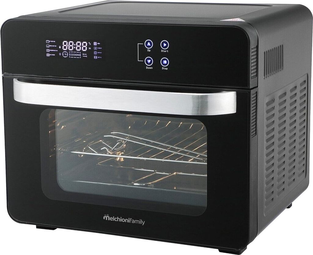 Melchioni Elektrobackofen Luftfritteuse 24L 1700W 13 Programme Schwarz