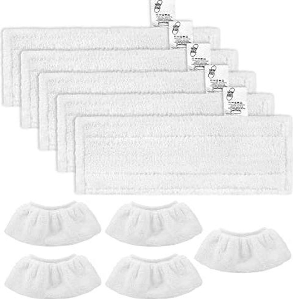 KEEPOW 10 Mikrofaser-Tuchset für Kärcher Dampfreiniger Zubehör EasyFix SC 1,SC 2, SC 3, SC 4, SC 5, Waschbar Tücher (5 Bodendüse + 5 Handdüse)
