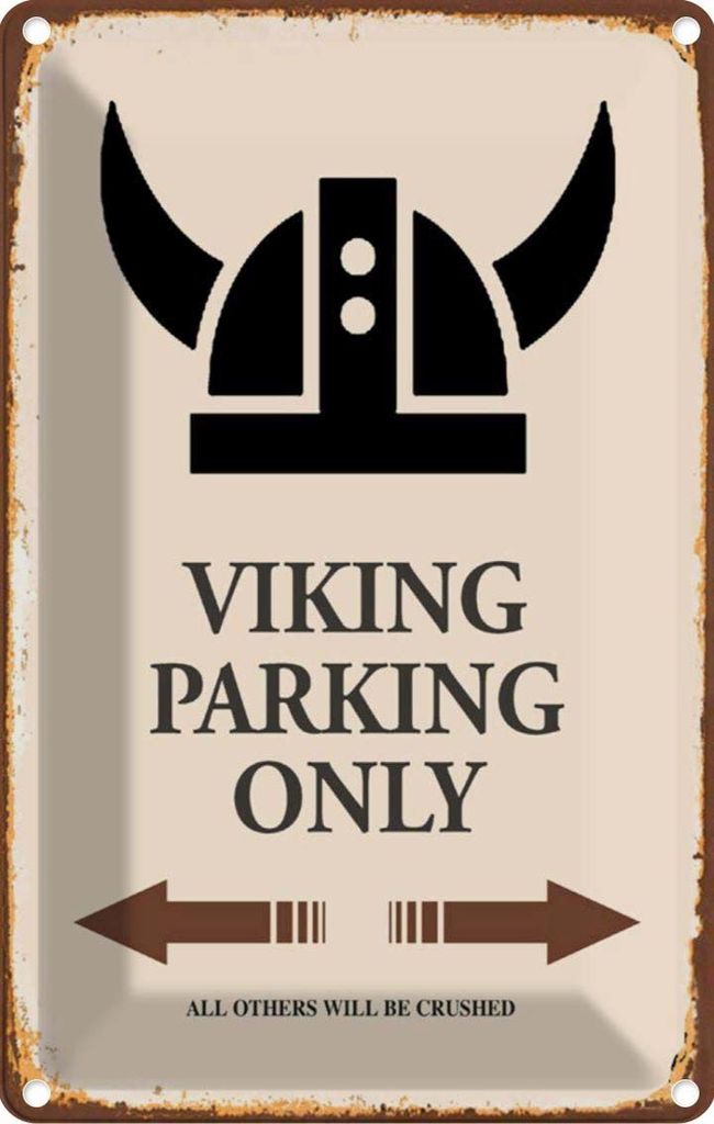 vianmo Blechschild 30x20 cm Viking Parking only all others Parkplatzschild