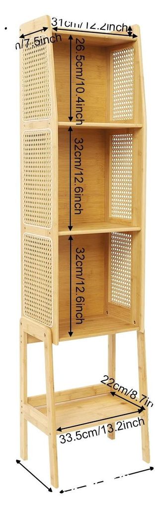 Knihovna v moderním stylu, čtyřpatrová, 143 cm Obrázek produktu 