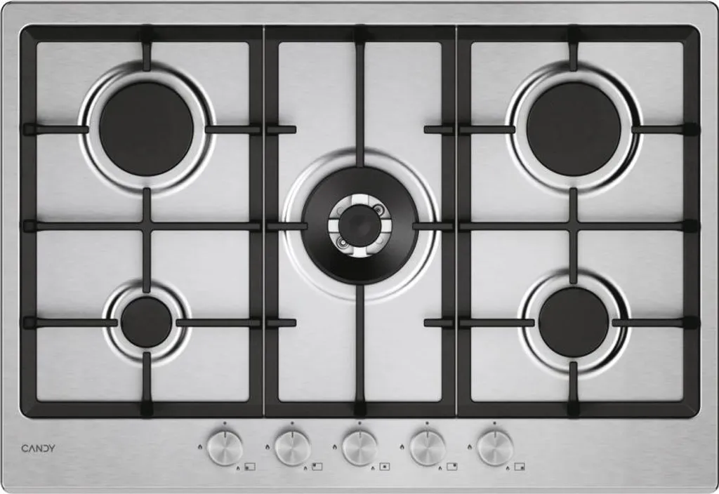Plaque Gaz 5 Feux Inox Candy CHG74WTX : Espace et Sécurité Max