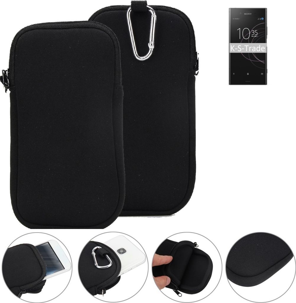 K-S-Trade Neopren-Hülle Handy-Hülle kompatibel mit Sony Xperia XZ1 Schutzhülle Neoprenhülle Sleeve Schutz-Hülle Gürtel Tasche Case Holster