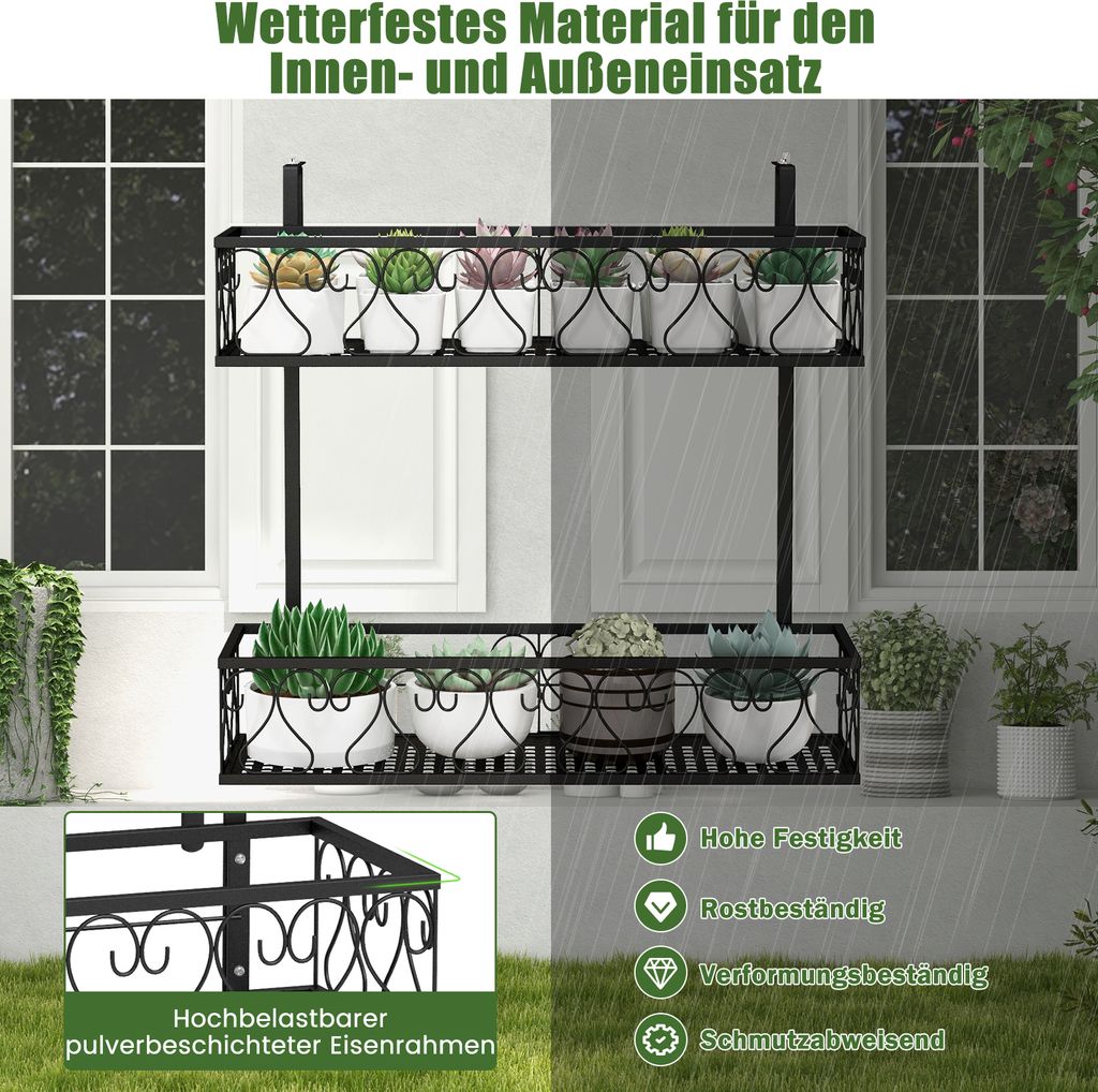 COSTWAY Blumenregal zum Aufhngen, Blumentopfhalter Metall,