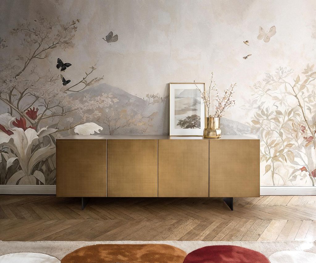 DELIFE Sideboard Aira 200 cm Metallic Gold 4 Türen Produktbild 