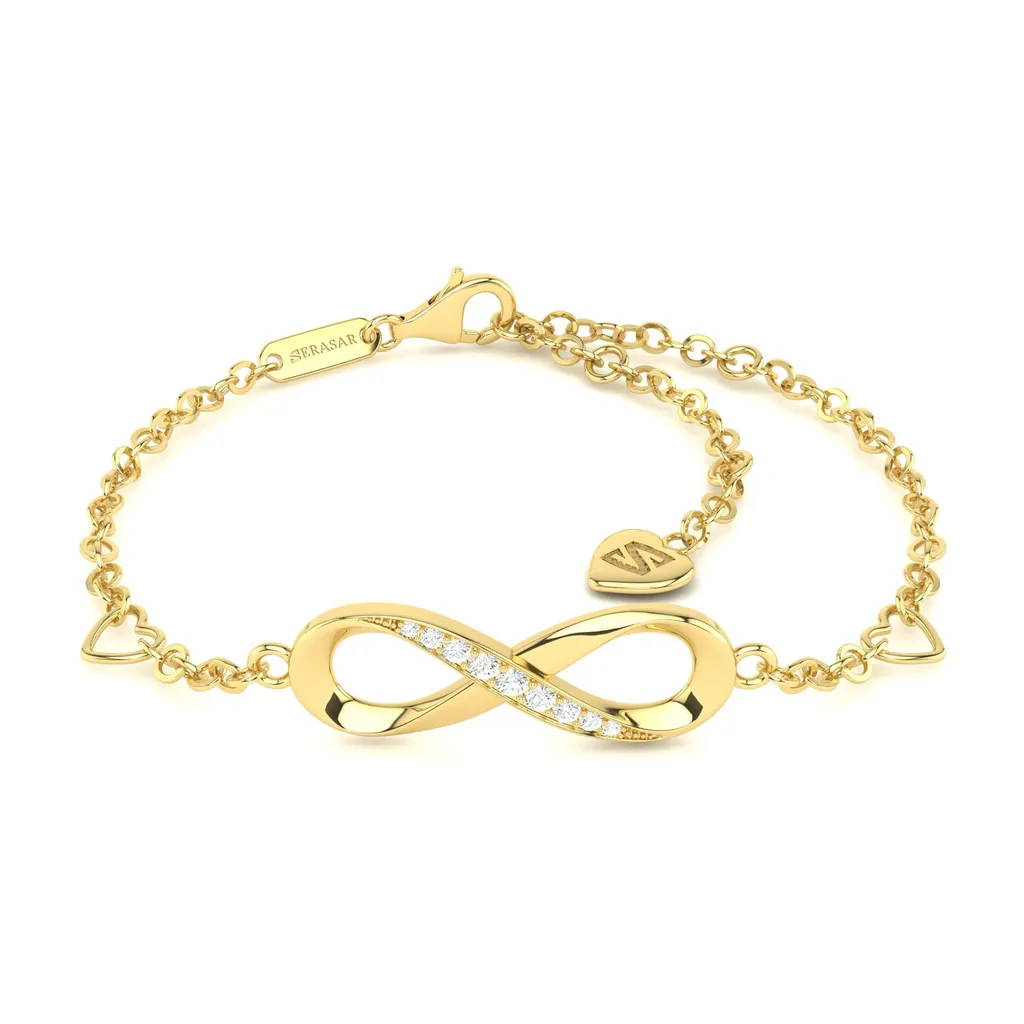Bracciale Donna SERASAR Infinity Oro Giallo 23cm - Eleganza 925