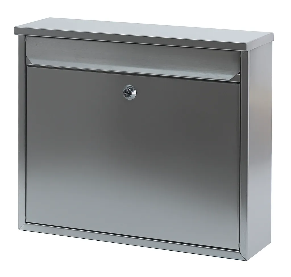 Boîte aux lettres murale design inox mat pour réception de courrier