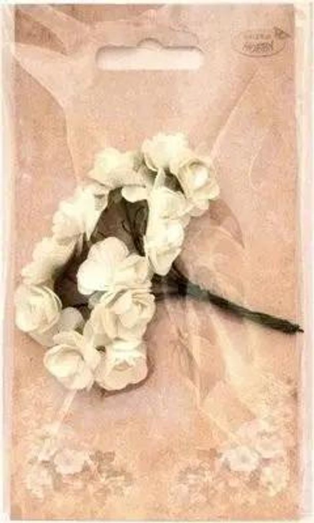 Papierrosen in verschiedenen Weißtönen, 12er-Set – Galeria Produktbild 