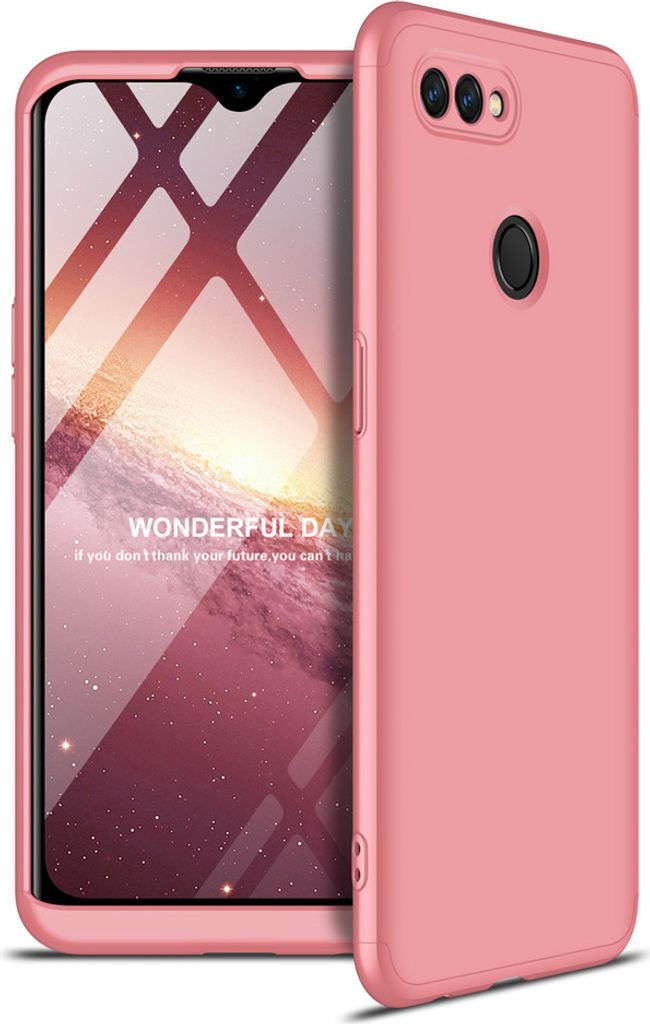 Für OPPO A12 Handyhülle 360 Grad Full Protection Case Rosengold