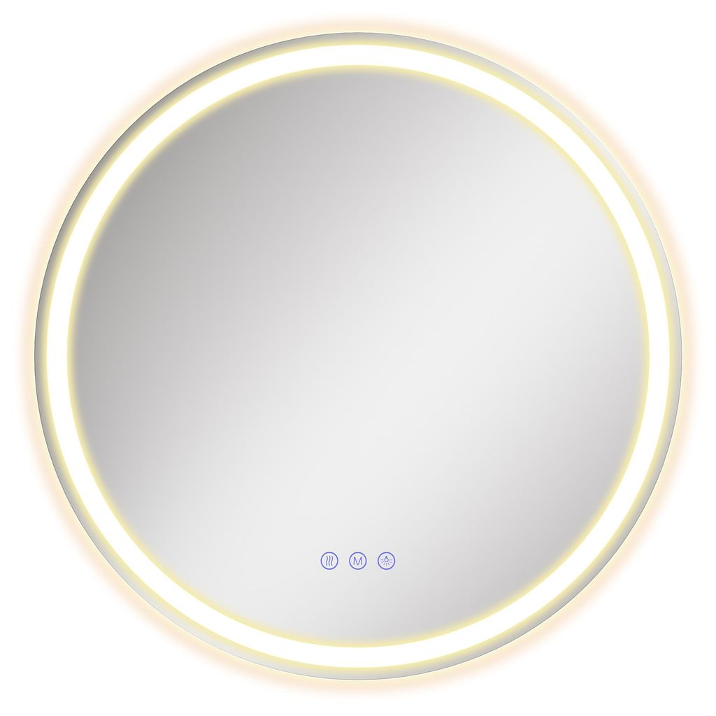 SONGMICS Runder Badspiegel, LED Wandspiegel, Produktbild 
