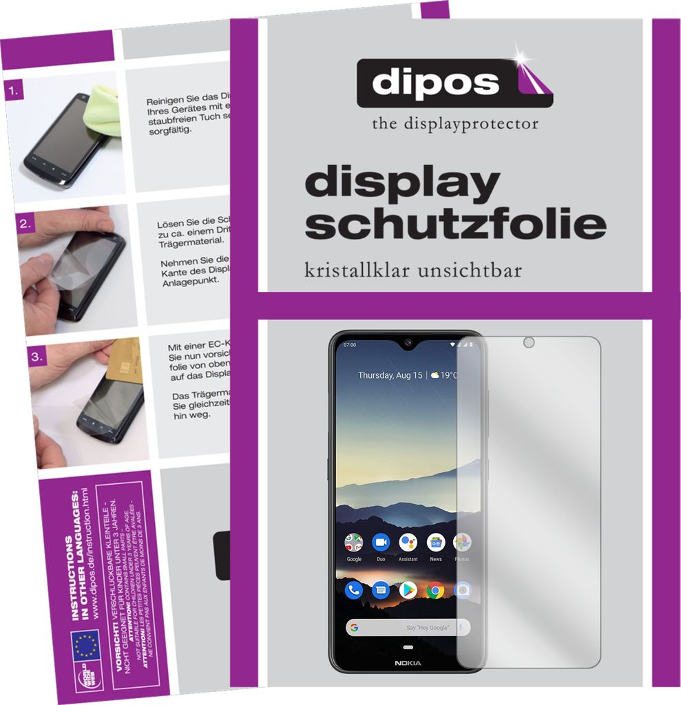 4x Schutzfolie für Nokia 45329 klar Displayschutzfolie Folie Display Schutz dipos
