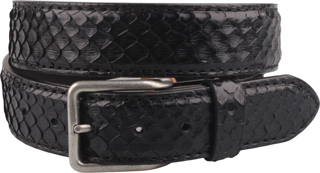 Originalbelts Herren Python Ledergürtel 4003 Schwarz