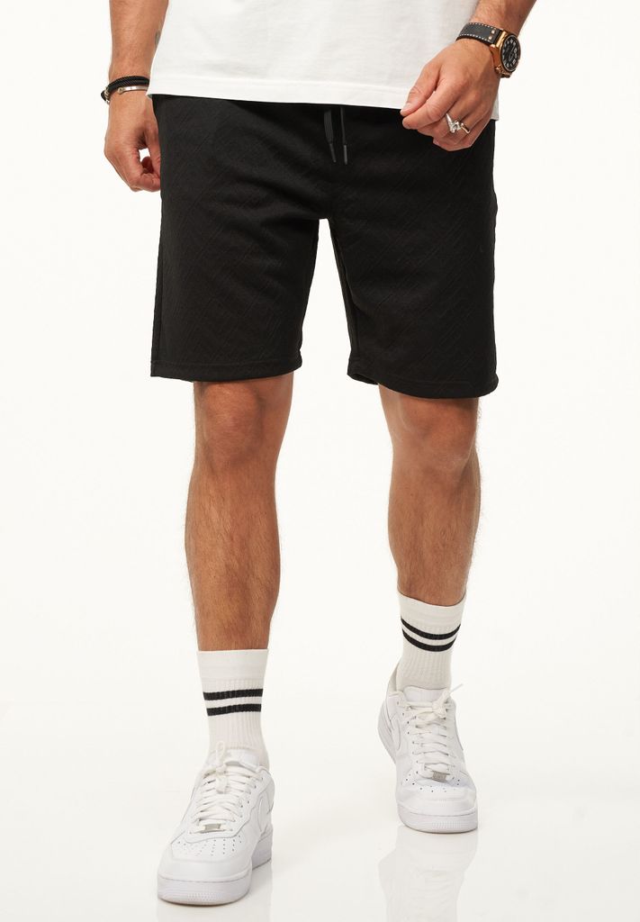 CARISMA Herren Shorts für Herren mit elastischem Bund & Kordelzug im Strukturmuster Kurze Hose Sommershorts Bermuda Sweatshorts im Regular-Fit