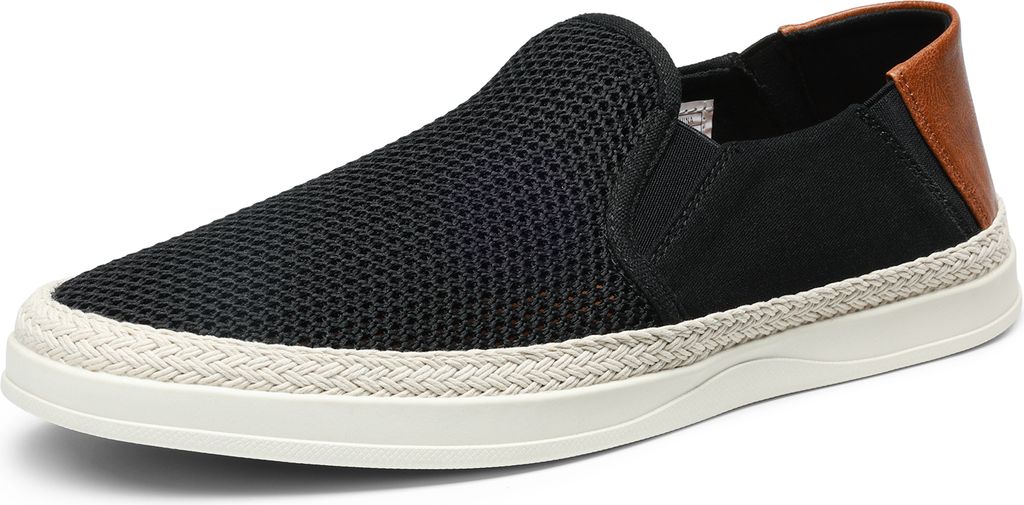 Bruno Marc Herren Espadrilles Mokassins Atmungsaktiv Flache Slipper Slip on Loafer Weich Comfort Klassische Schuhe,Farbe:SCHWARZ,Größe:43