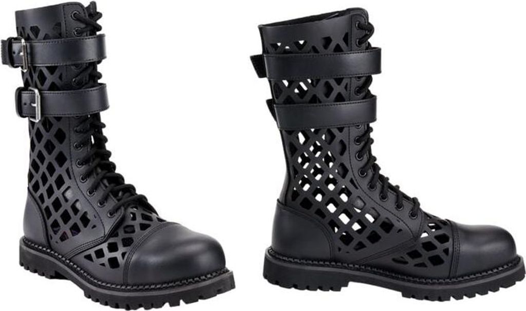 Brandit Bikerboot Uni Phantom Grid Boots schwarz Basics Leder EU42