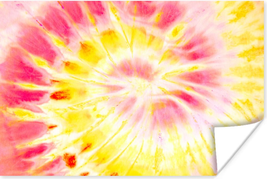 MuchoWow Poster Krawattenfärbung - Lila - Gelb 120x80 cm - Bilder