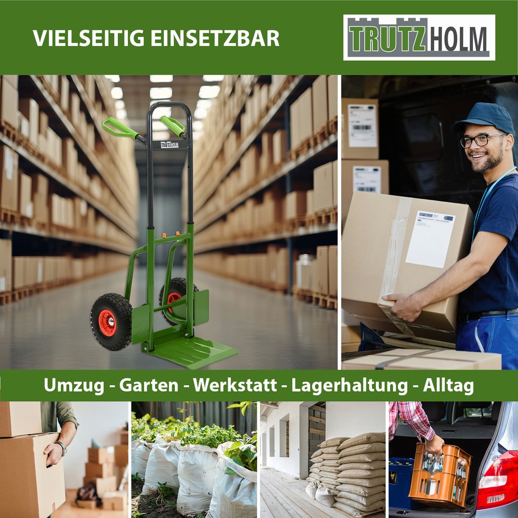 Sackkarre Stahl 200 kg 113 cm Höhe große klappbare Produktbild 4
