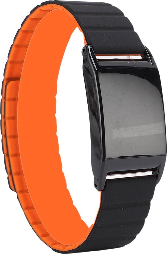Magnetisches Silikon-Uhrenarmband als Ersatz für WHOOP 4.0 Fitness-Tracking, weich, hautfreundlich, Schwarz-Orange