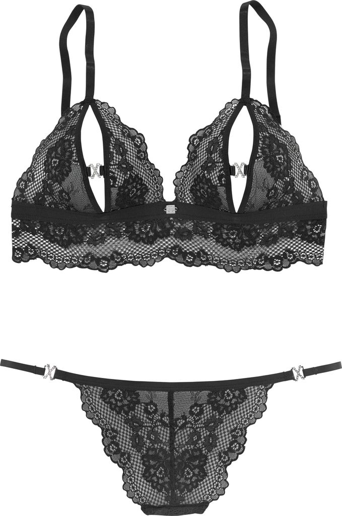 JETTE Set: Bügelloser BH 2 -teilig schwarz Größe 34