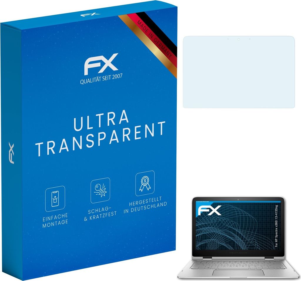 atFoliX FX-Clear 2x Schutzfolie kompatibel mit HP Spectre x360 13-4155ng Displayschutzfolie