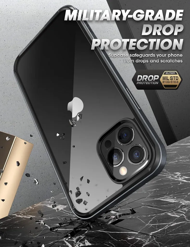 Coque Noire Double pour iPhone 13 Pro Max - Étui Robuste 6,7 Pouces