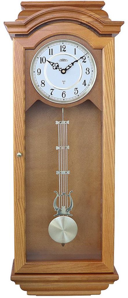PRIM Radio Melody III Funkwanduhr Holz mit Pendel Braun 28 Produktbild 
