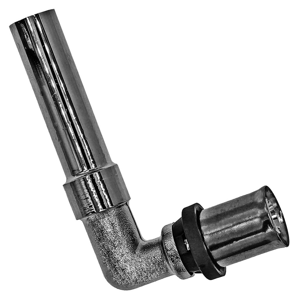 Winkelanschluss für Heizkörper aus vernickeltem Messing, Länge 50 mm für Mehrschicht-Aluminium-Verbundrohr mit Außendurchmesser 16,0 x 2,0 mm
