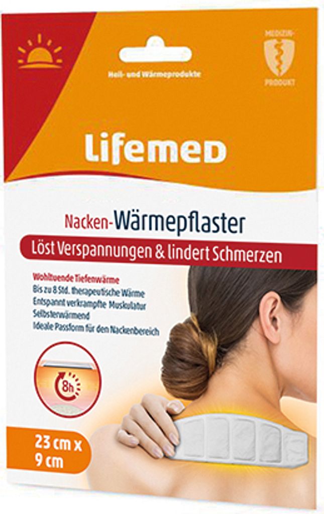 Lifemed Nacken-Wärmepflaster 23 cm x 9 cm weiß (36 Stück)