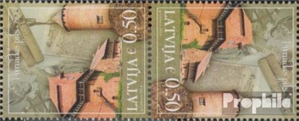 Briefmarken Lettland 2014 Mi 914K (kompl.Ausg.) Kehrdruckpaar postfrisch Turaida