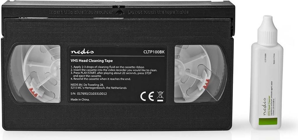 Nedis Kopfreinigungsband - 20 ml - VHS-Videoköpfe - Schwarz
