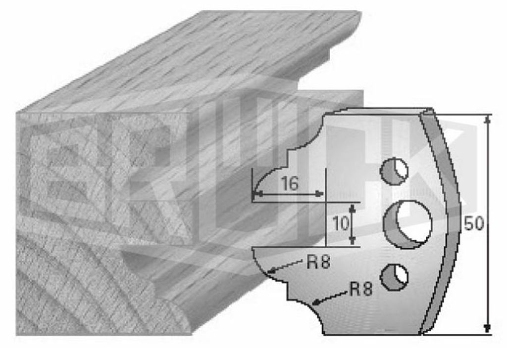 BRÜCK UNI-HSS-Profilmesser 50 mm Profil Nr. 523 / Konterprofil | 36523