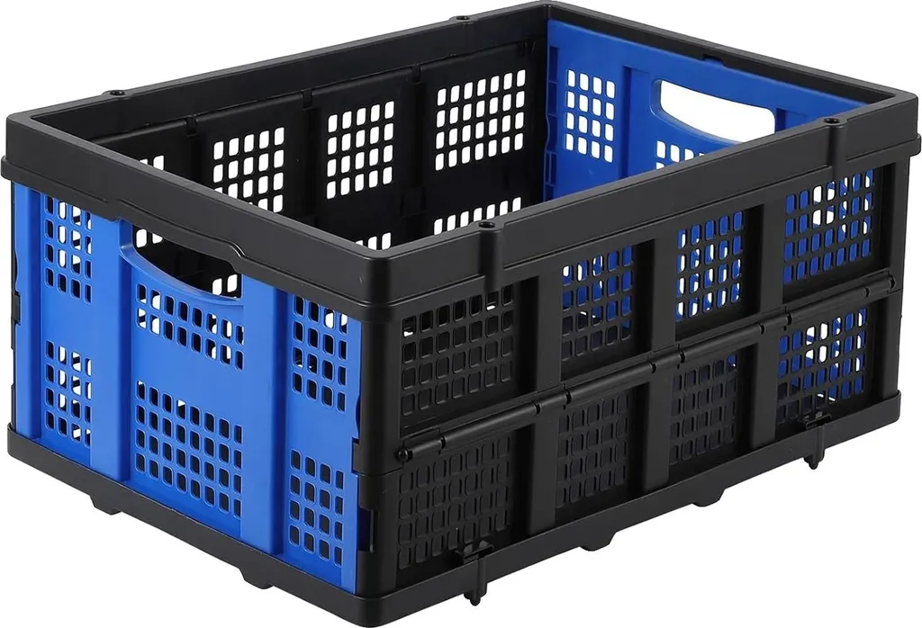 Bac de rangement pliable en tissu noir bleu - Organisateur de maison
