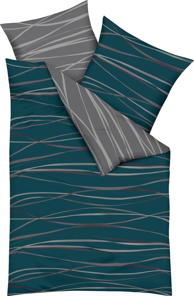 Kaeppel Wendebettwäsche petrol 1x 155x220 cm + 1x 80x80 cm