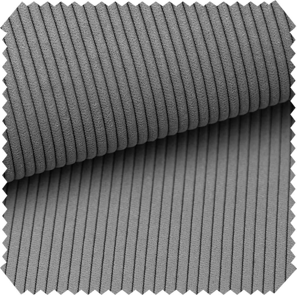 novely ONTRE - Samtiger Polsterstoff in Feincord-Optik - Robuster Möbelstoff - Pflegeleichte Meterware 1 lfm - Farbe: 16 Steingrau