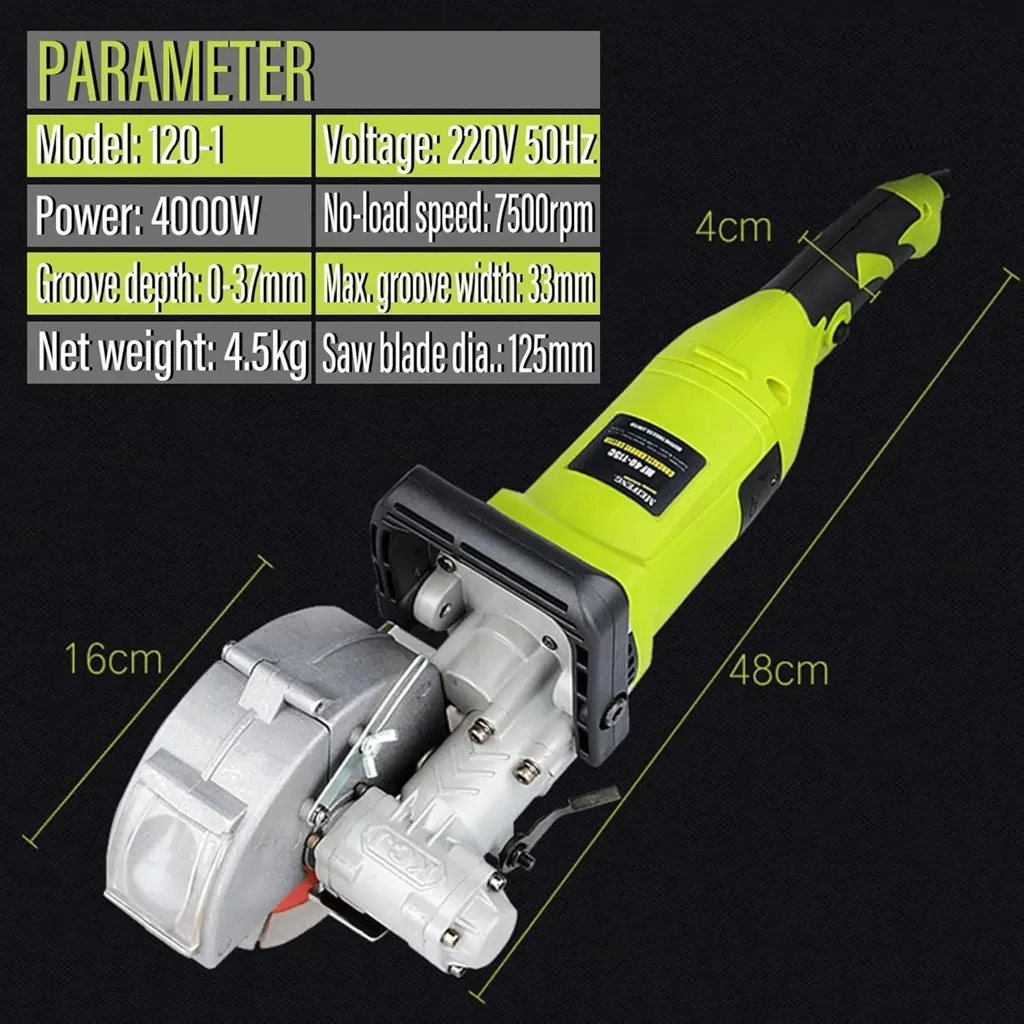 Fraiseuse murale avec pompe à eau 12V et disque 12,1cm - 4000W - 2