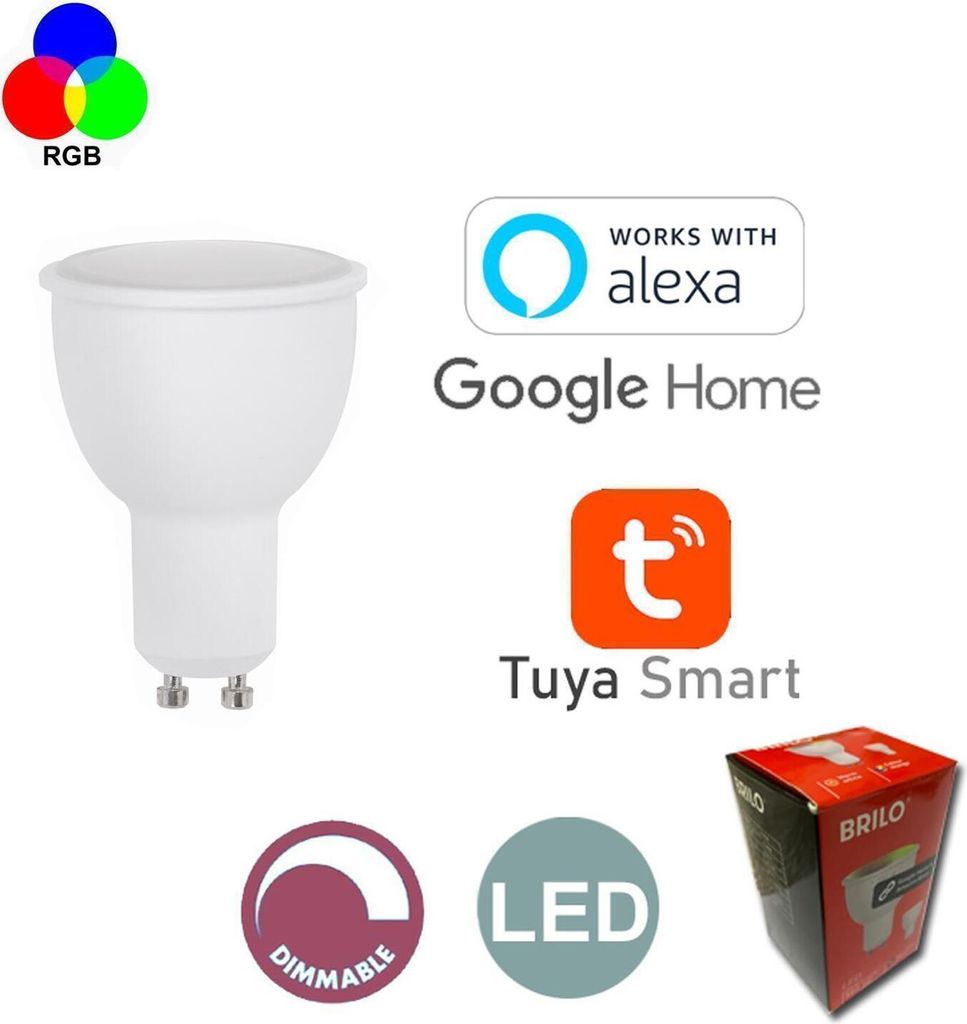 Leuchtmittel Briloner GU10 4,5 Watt RGB Smart Home App + Sprachsteuerung