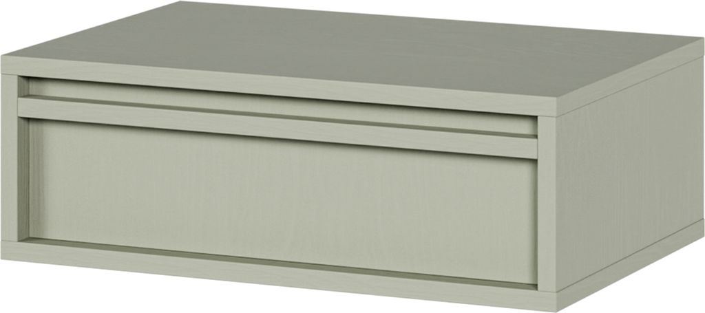 Selsey Evo - Comodino sospeso con cassetto, verde salvia, Immagine del prodotto 